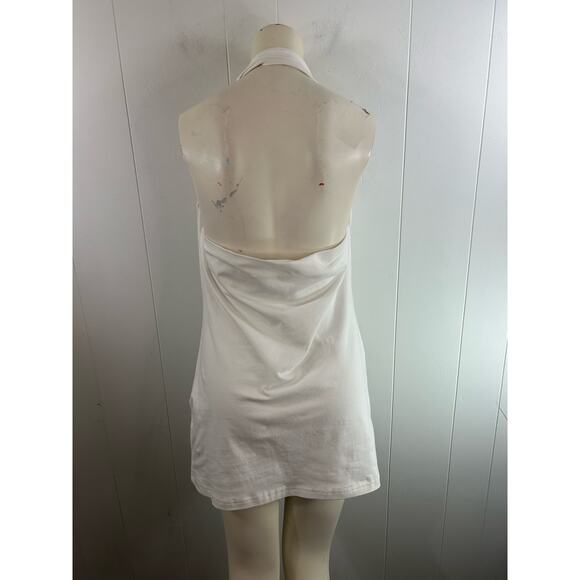 NWOT EB Denim Cowl Buckle Dress White Mini Crossed Straps Size XXL - Picture 7 of 11